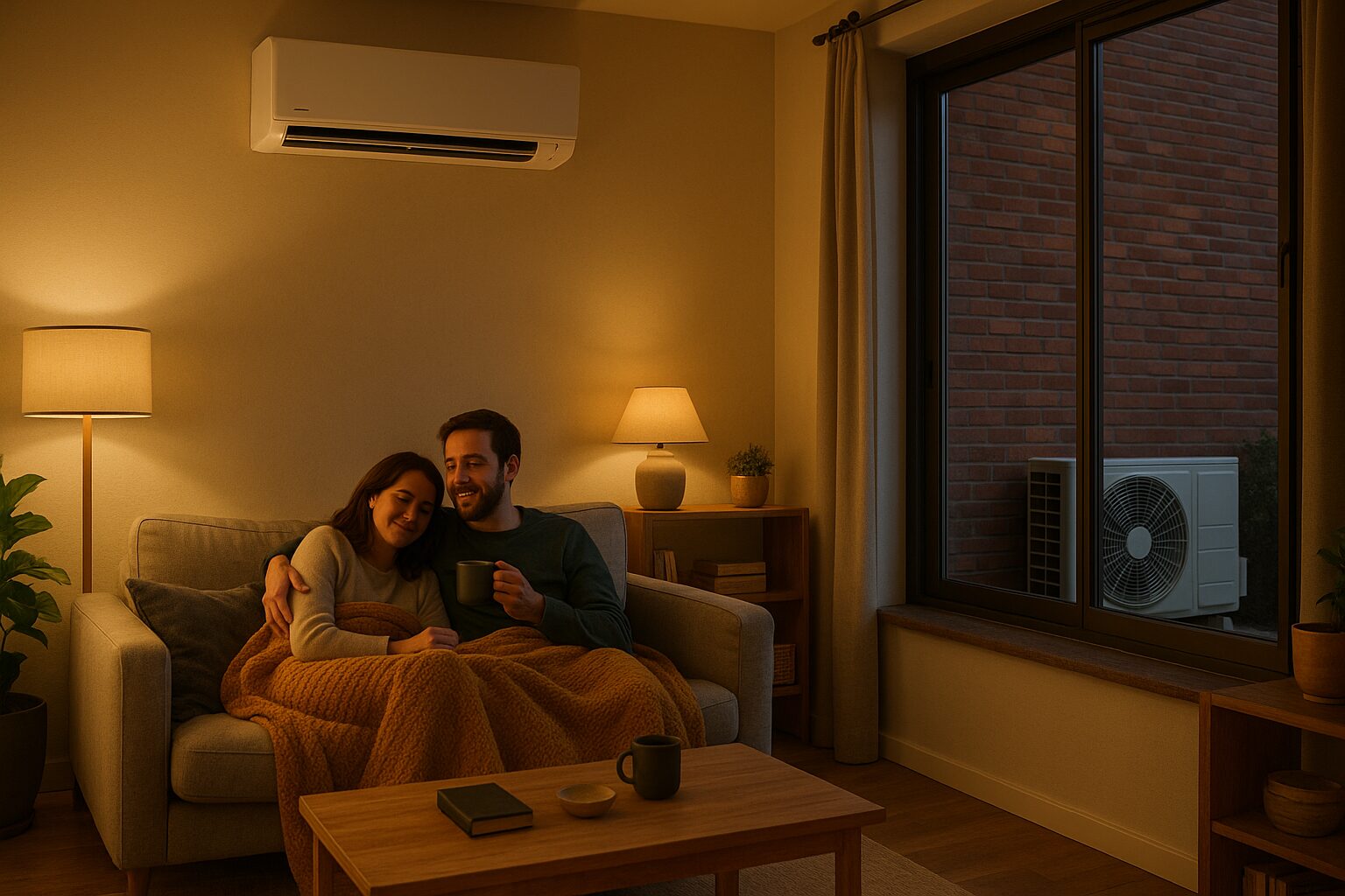 Climatisation réversible en mode chauffage dans un salon à Toulouse