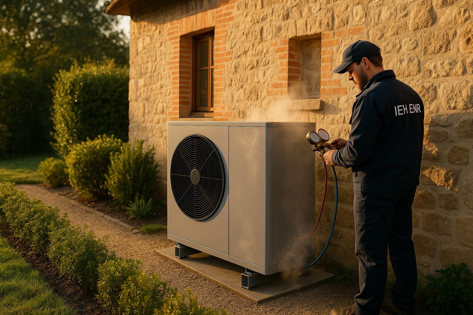 Pompe à chaleur air/eau installée à Bouloc sur maison du Sud-Ouest