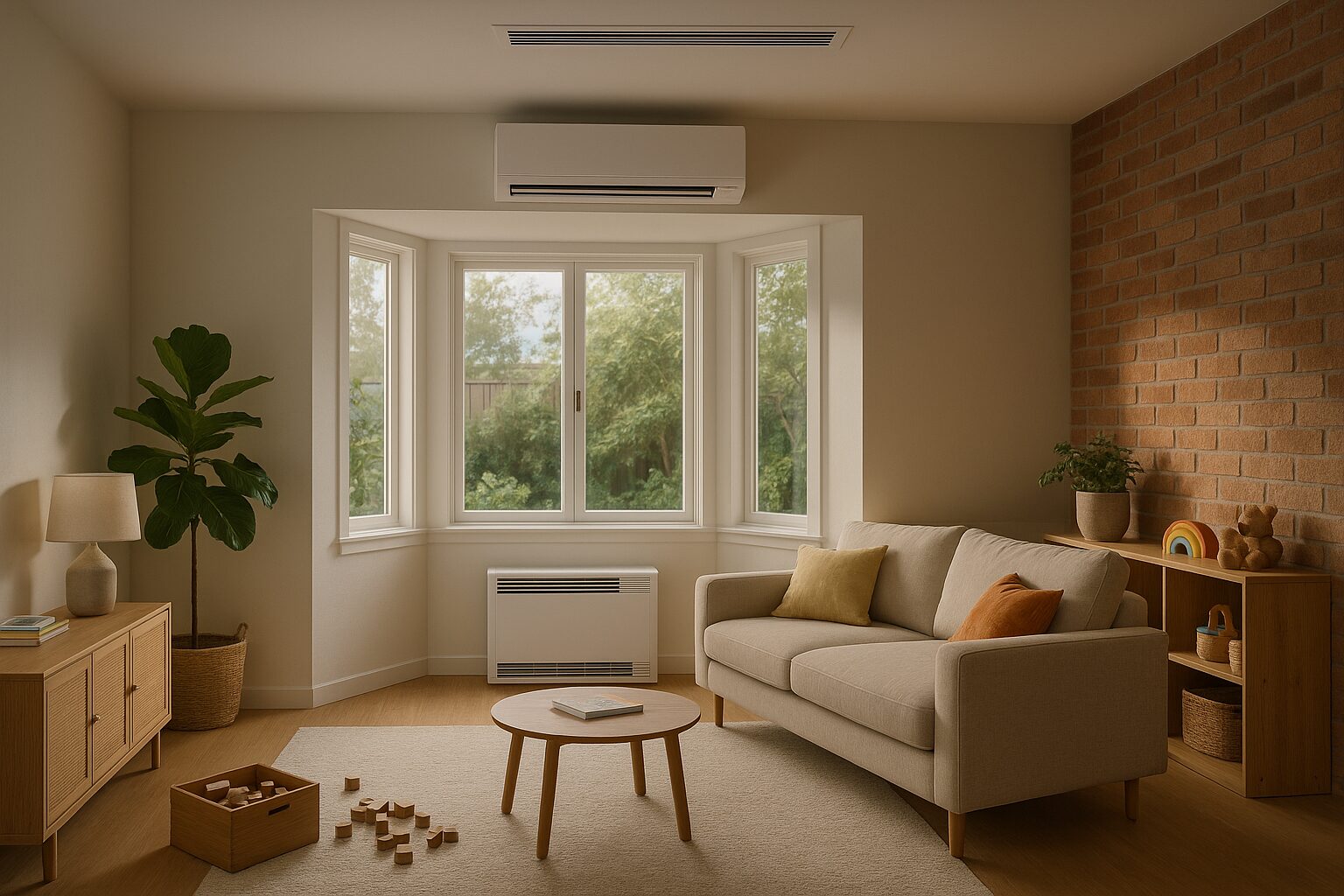 Climatisation réversible en intérieur à Bouloc : split mural, console et bouches gainables pour un confort silencieux et une qualité d’air optimale.