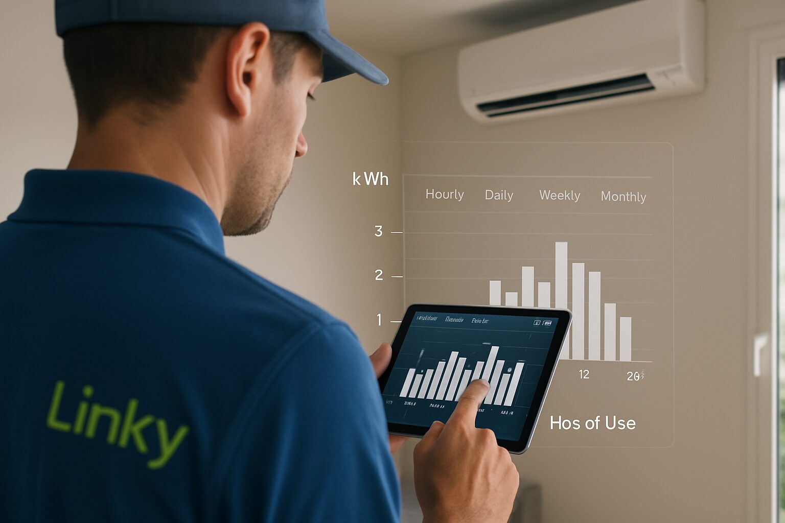 Suivi consommation clim à Bouloc (31) avec relevés Linky et application